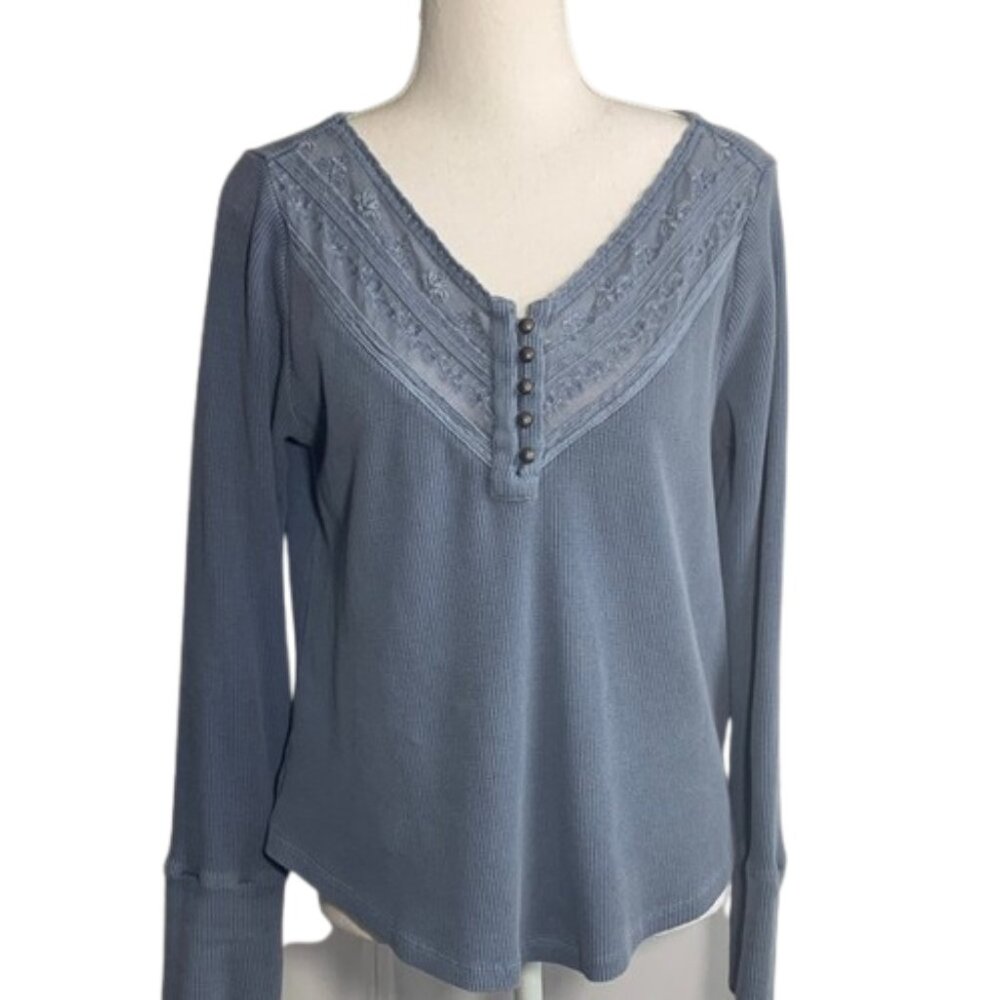 Lucky Brand Light Blue Long Sleeve Top